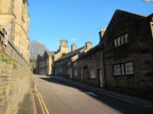 Old Glossop. All Saints Parish Church is to the left.